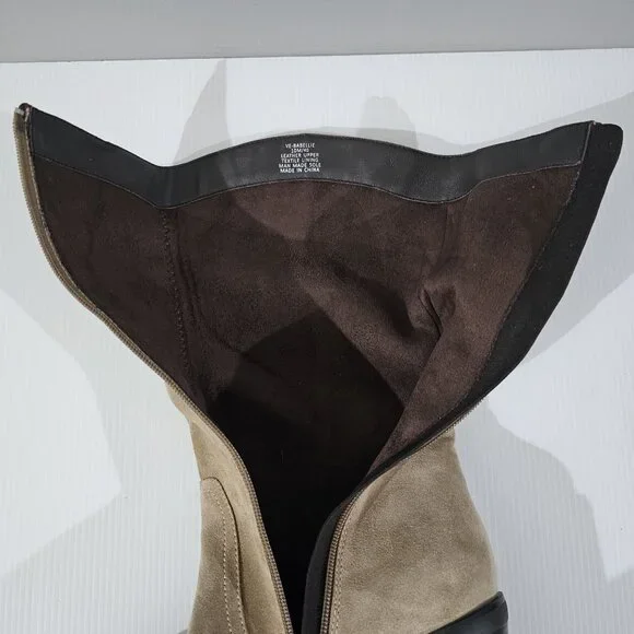 Vince Camuto Babellie Mid Calf Western Boot Square Toe Taupe Tan Suede Size 10 - Picture 10 of 14
